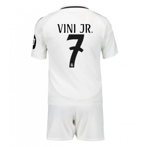 Dětský fotbalový dres Real Madrid Vinicius Junior #7 2024-25 Domácí Krátký Rukáv (+ trenýrky)